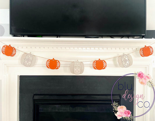 Ornate Pumpkin Wood Banner
