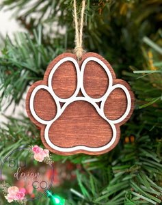 Gingerbread Paw Print Ornament