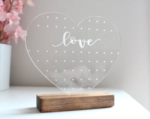 Personalized Acrylic Heart Earring Stand