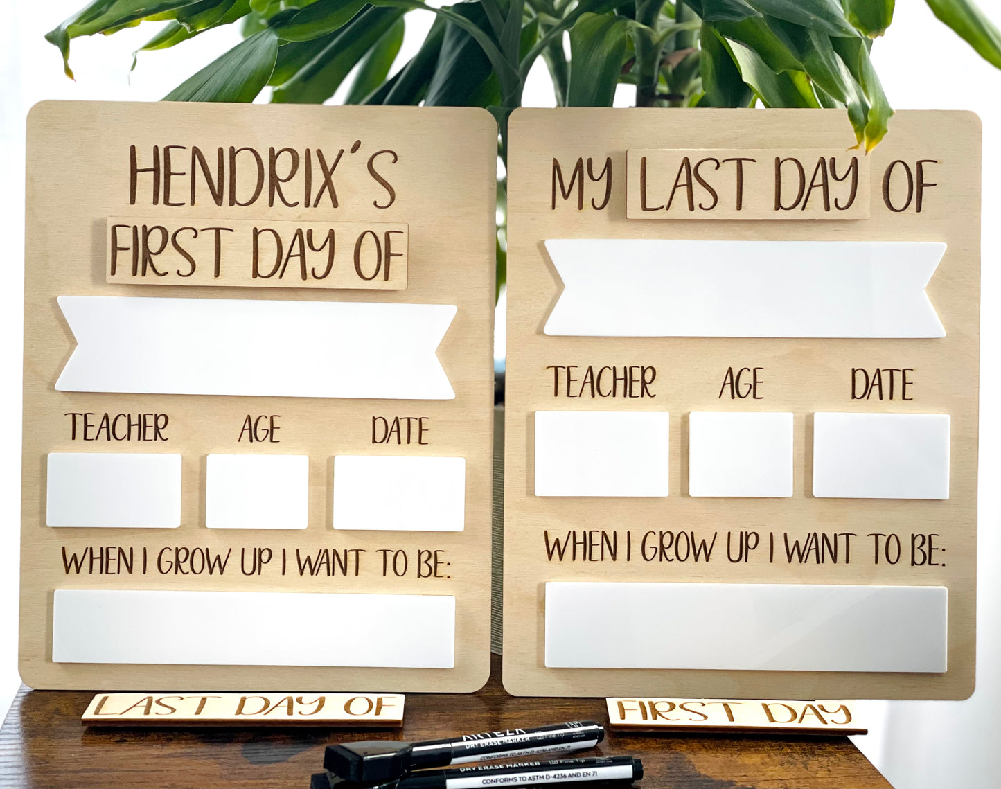 Wood and Acrylic School Sign