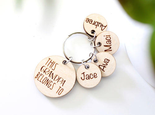 This Grandpa Belongs To Personalized Keychain