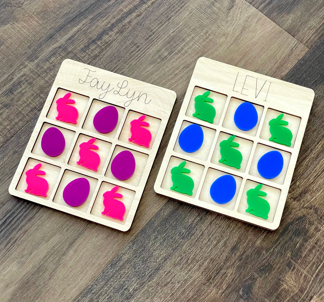 Personalized Easter Tic-Tac-Toe Board