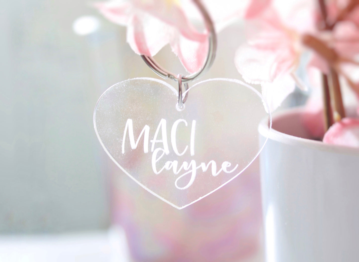 Personalized Heart Acrylic Keychain