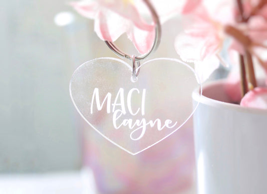 Personalized Heart Acrylic Keychain