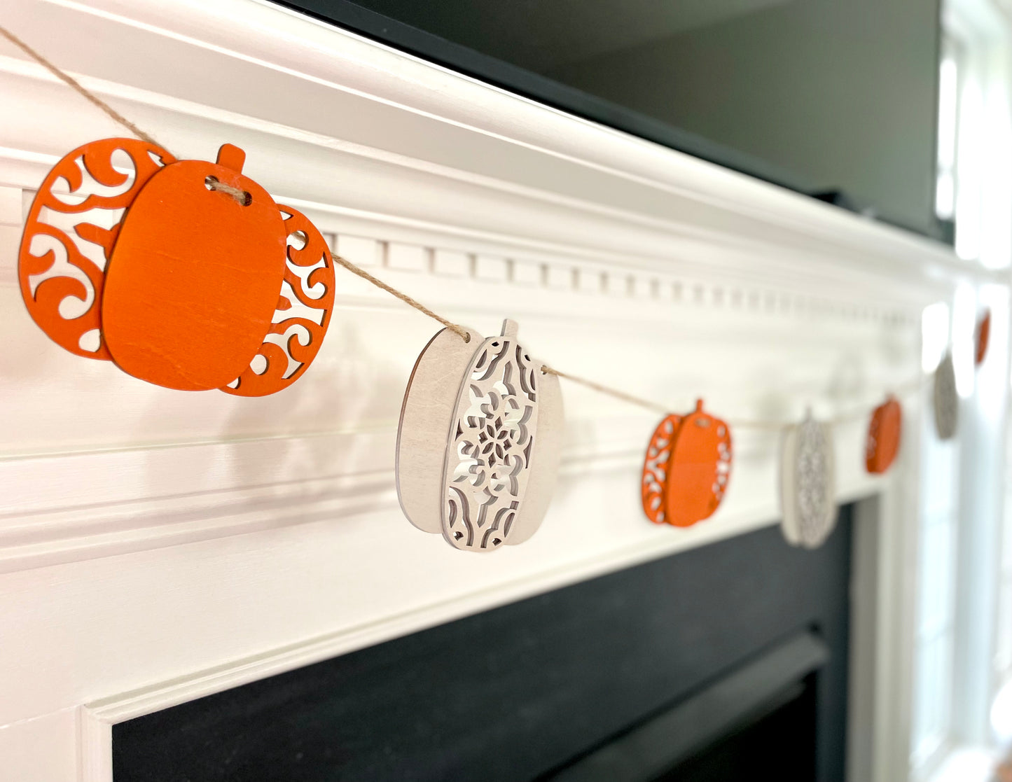 Ornate Pumpkin Wood Banner