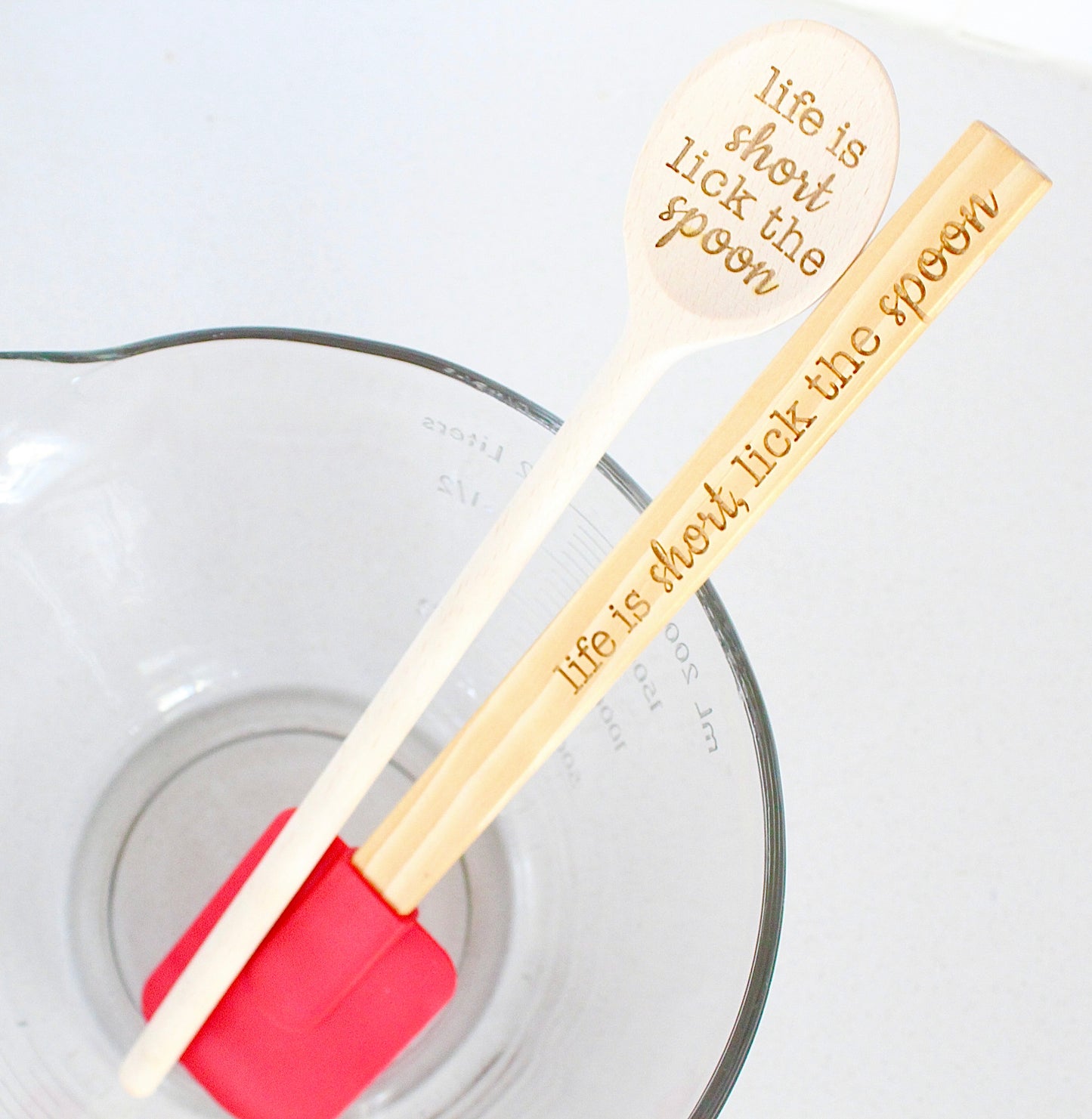 Life is Short, Lick the Spoon Wood Spoon/ Spatula Set