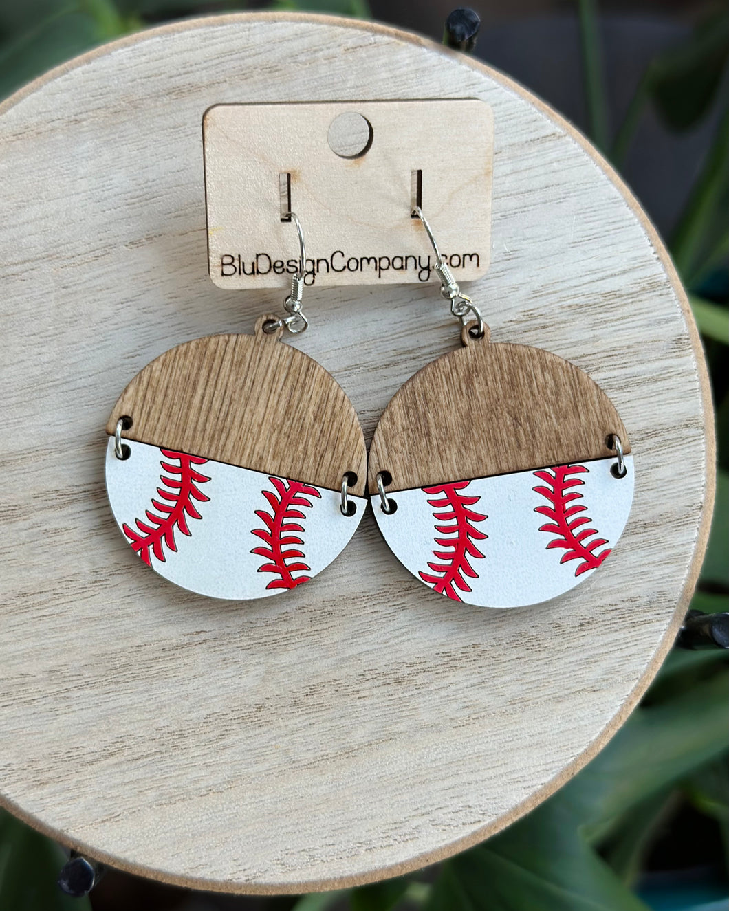 Baseball Split Drop Earrings