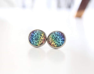 Rainbow Cheetah Earrings