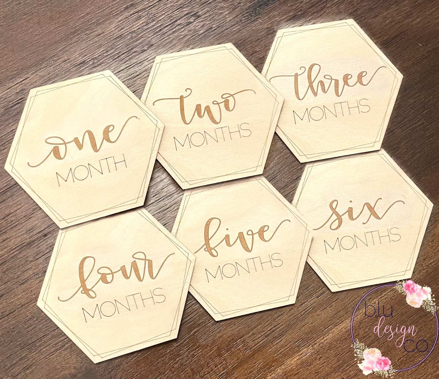 Hexagon Reversible Monthly Milestone Cards
