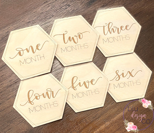 Hexagon Reversible Monthly Milestone Cards