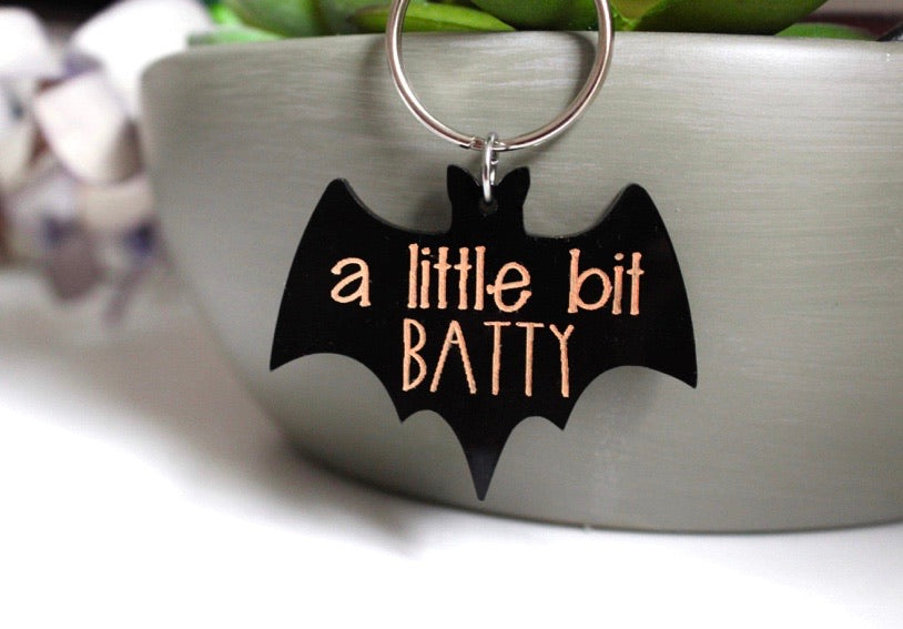 A Little Bit Batty Acrylic Keychain