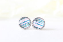 Load image into Gallery viewer, Pink and Teal Boho Earrings