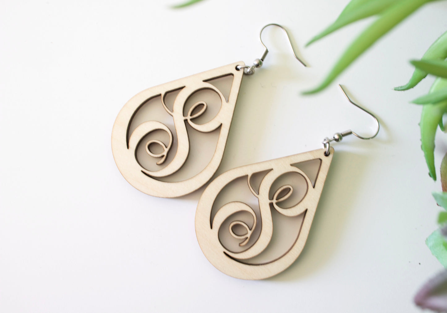 Monogram Initial Teardrop Earrings