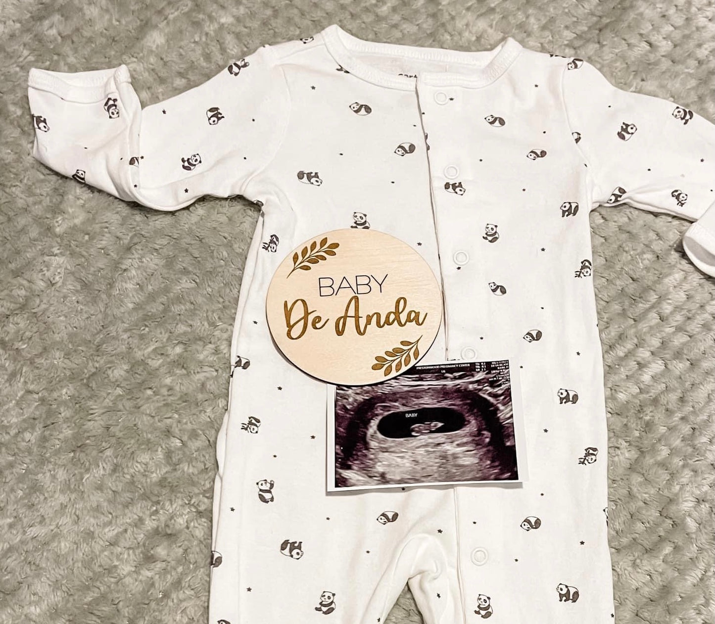 Floral Baby Name Announcement Plaque