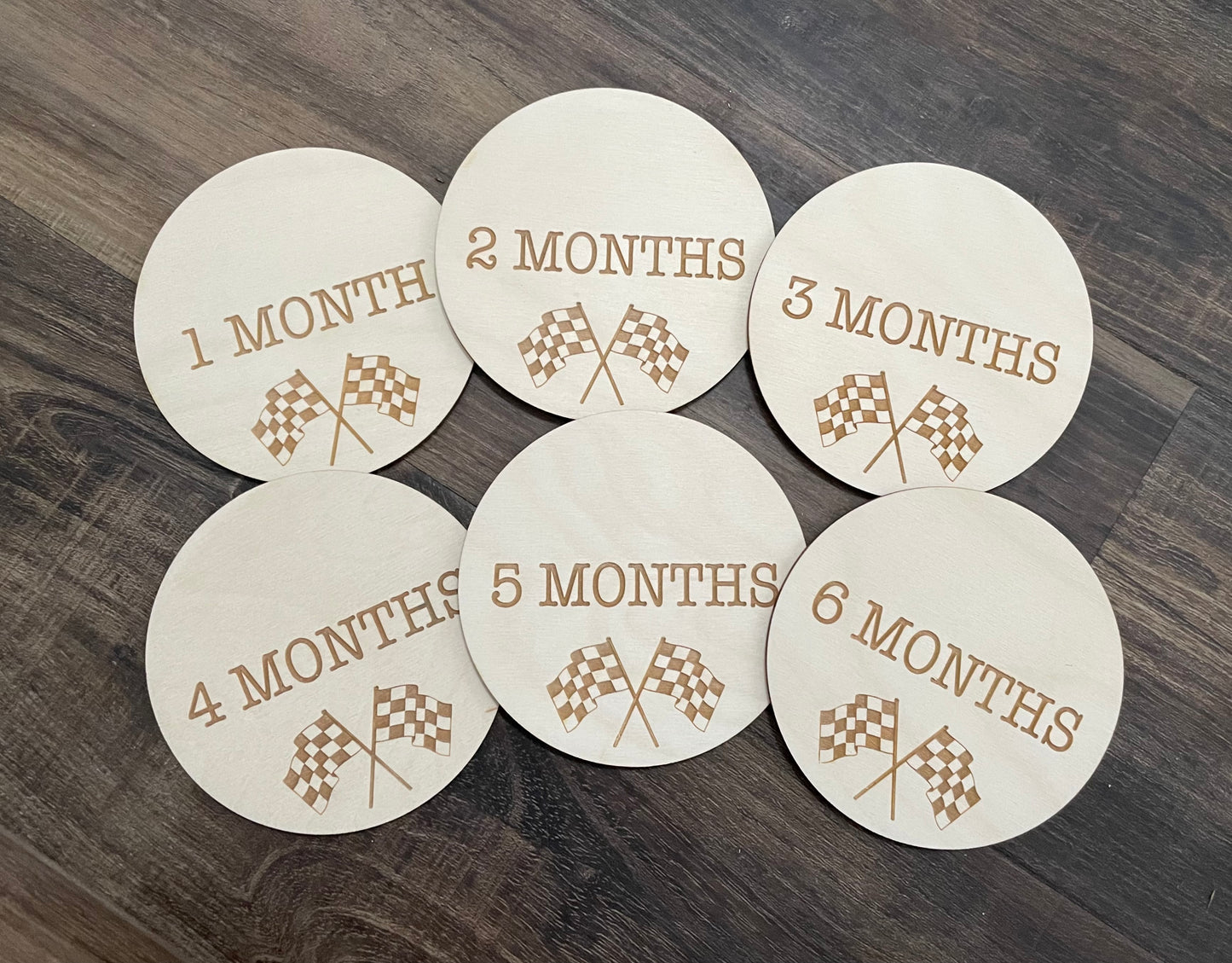 Checkered Flag Reversible Monthly Milestone Rounds