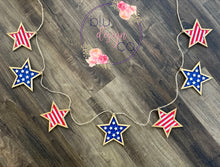 Load image into Gallery viewer, Red White and Blue Wooden Star Banner