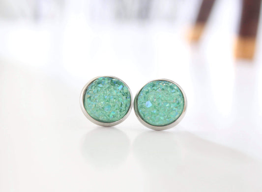 Mint Druzy Earrings