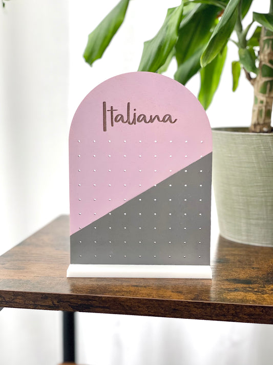 Painted Wooden Arch Earring Stand