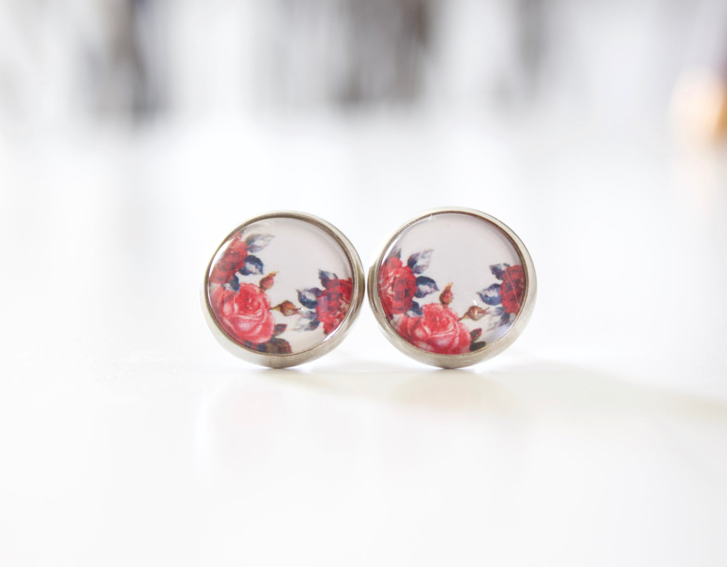 Rose Glass Earrings