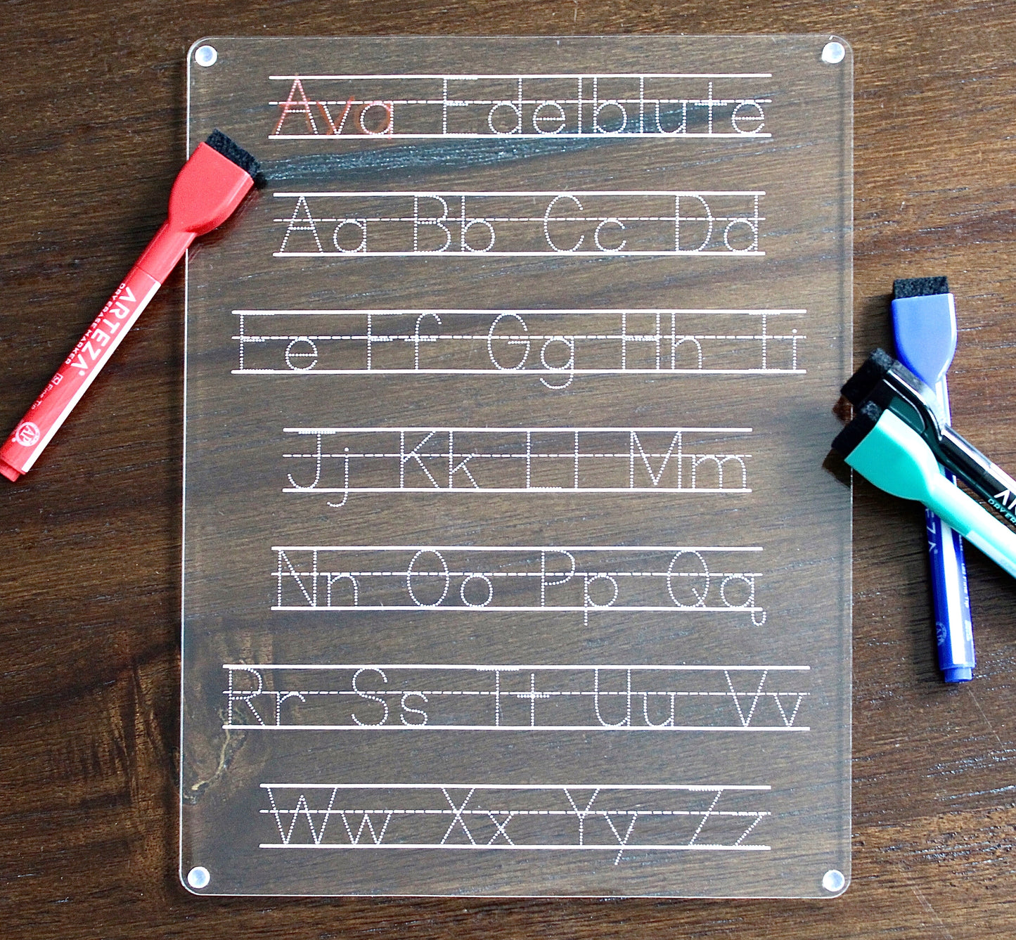 Personalized Alphabet Board - Print or Cursive, Numbers, Colors