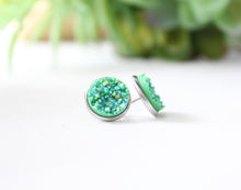 Load image into Gallery viewer, Green Chunky Druzy Earrings