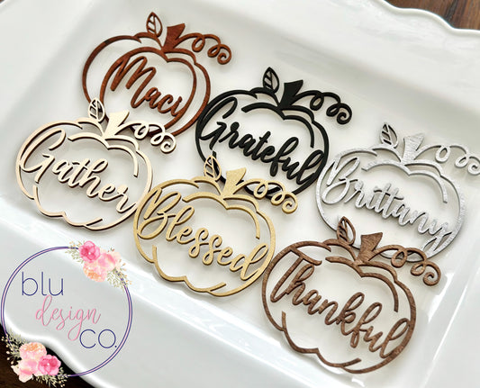 Custom Pumpkin Place Setting Words