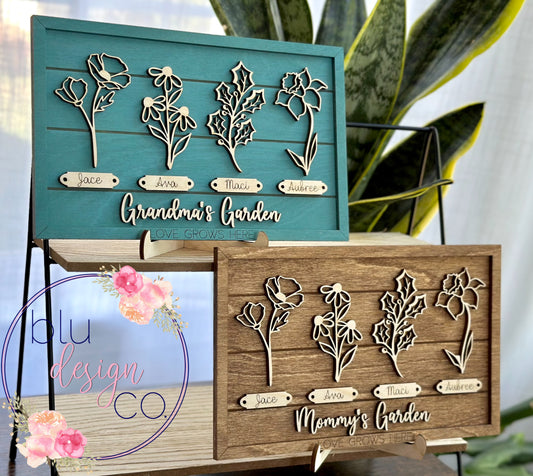 Custom Birth Flower Garden Frame
