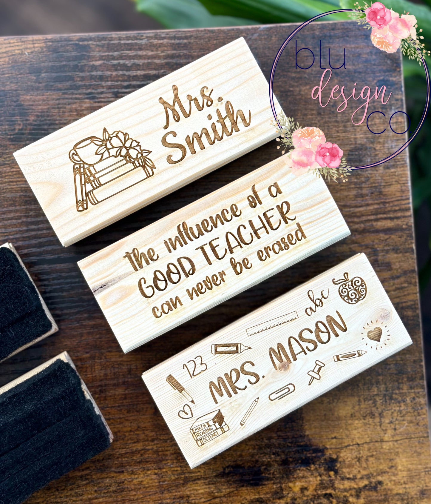 Engraved Wooden Teacher Erasers