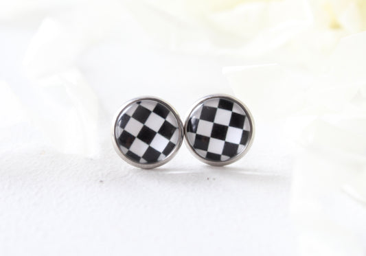 Checkered Flag Earrings