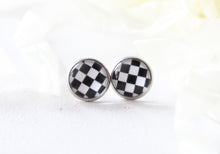 Load image into Gallery viewer, Checkered Flag Earrings