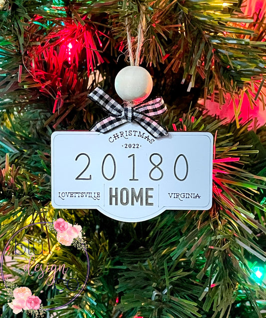 Zip Code Farmhouse Ornament