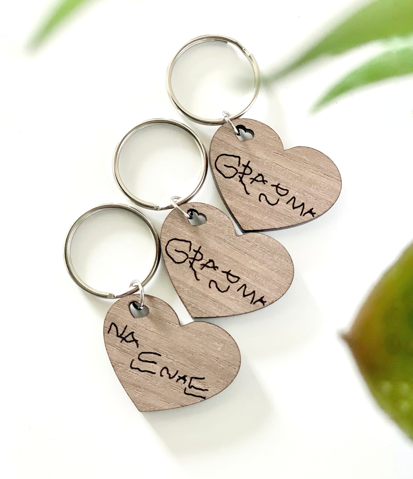 Custom Handwriting Wood Keychain