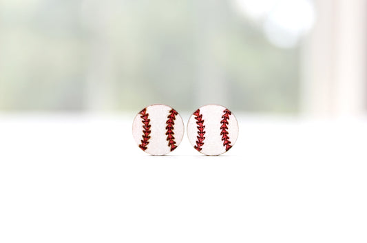 Painted Wood Baseball Studs