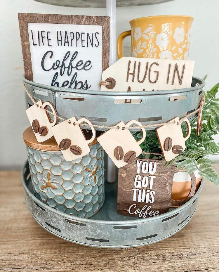 Coffee Tiered Tray Decor