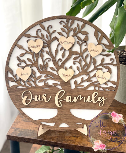 Round Custom Family Tree Sign
