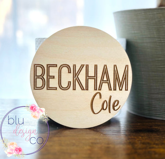 Lined Name Baby Announcement Sign