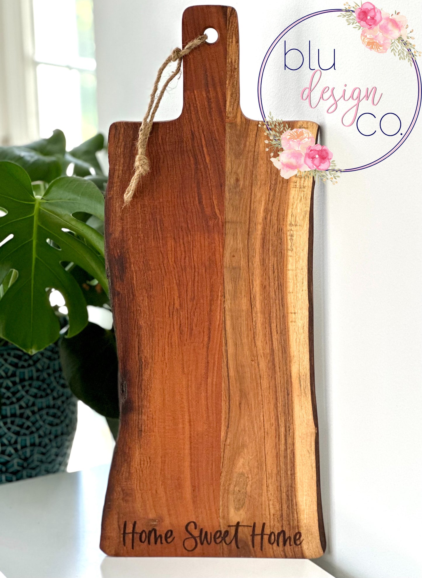 XL Acacia Wood Charcuterie Board - Home Sweet Home