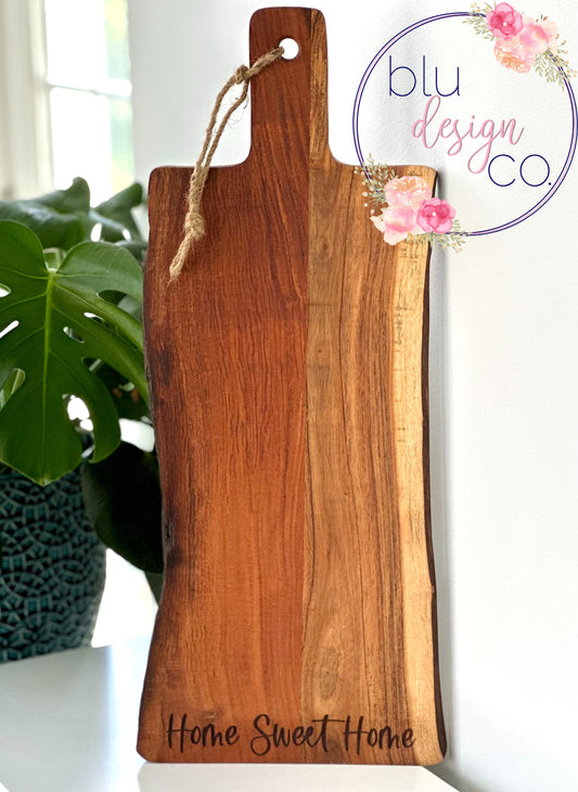 XL Acacia Wood Charcuterie Board - Home Sweet Home