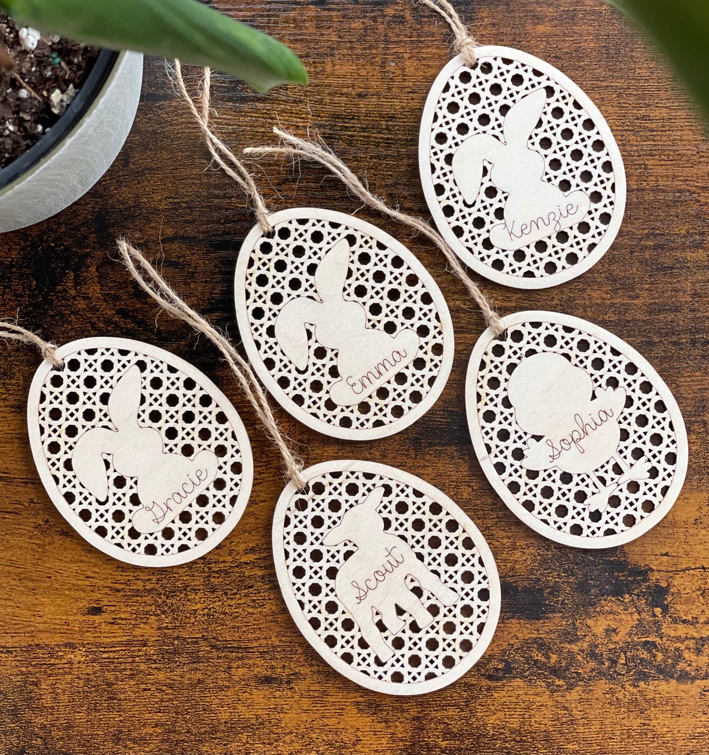 Custom Rattan Egg Easter Basket Tags
