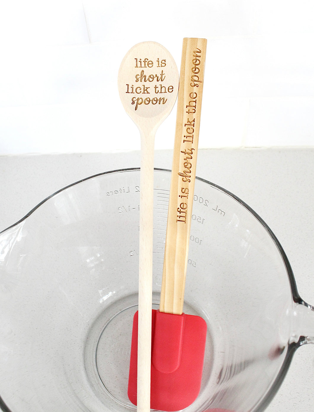 Life is Short, Lick the Spoon Wood Spoon/ Spatula Set