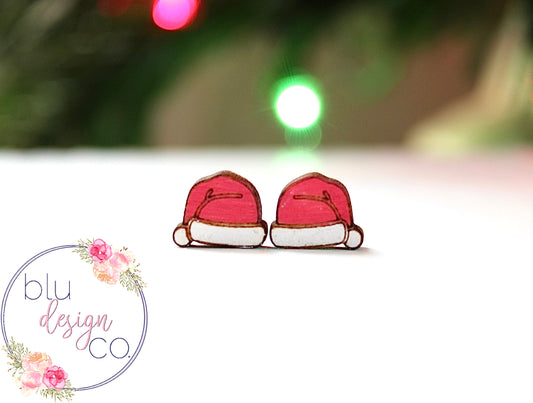 Santa Hat Wooden Studs