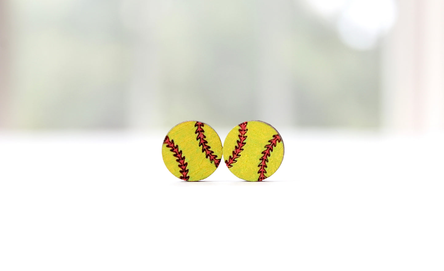 Painted Wood Softball Studs