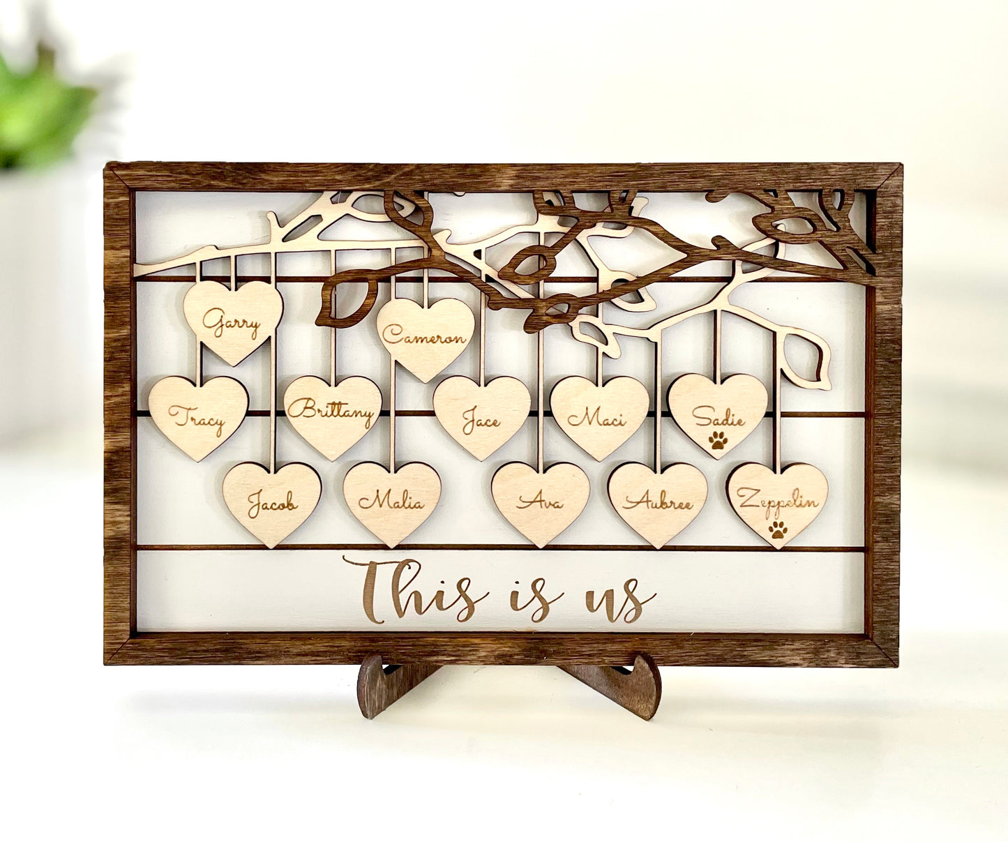Custom Family Tree Hearts Sign