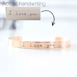 Engraved Handwriting Bracelet- available in silver, gold, or rose gold!