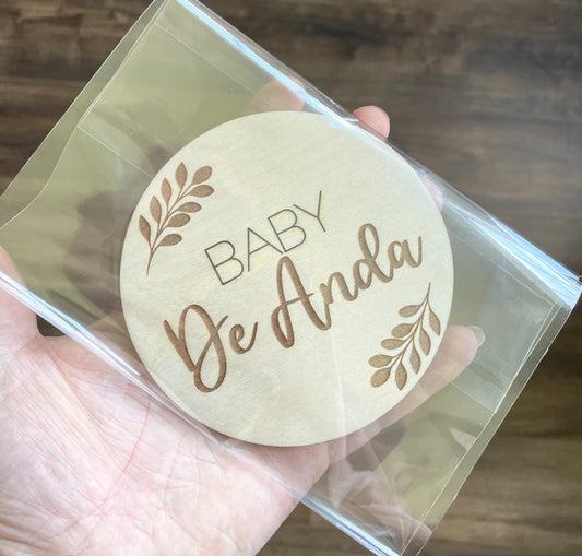 Floral Baby Name Announcement Plaque