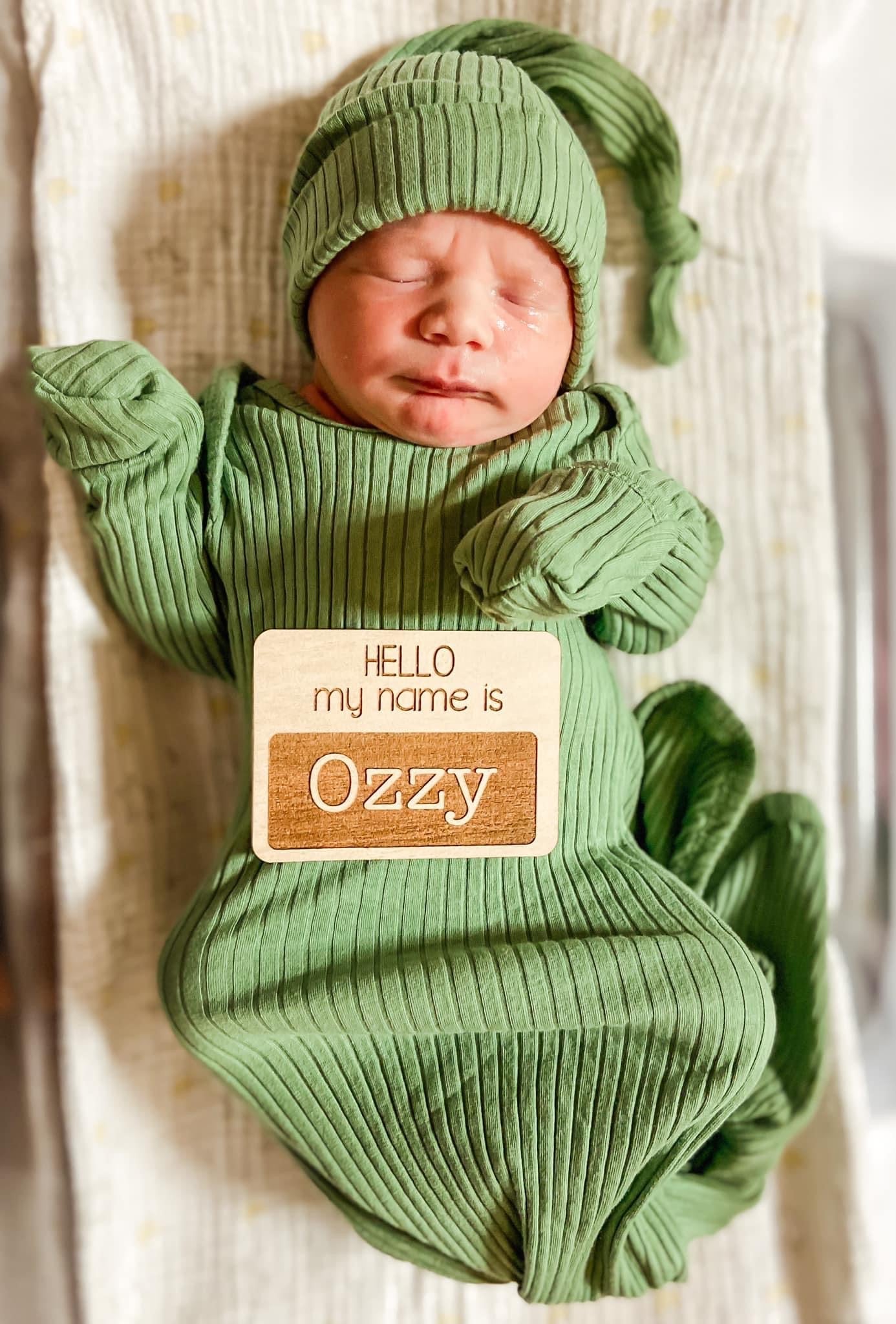 Personalized Baby Wood Name Tag Sign