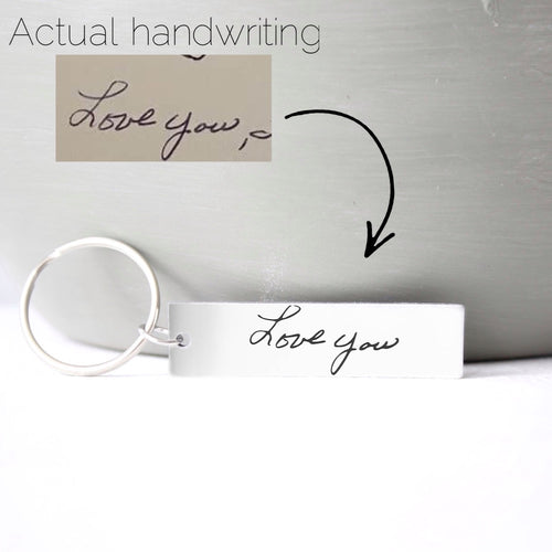 Engraved Handwriting Keychain