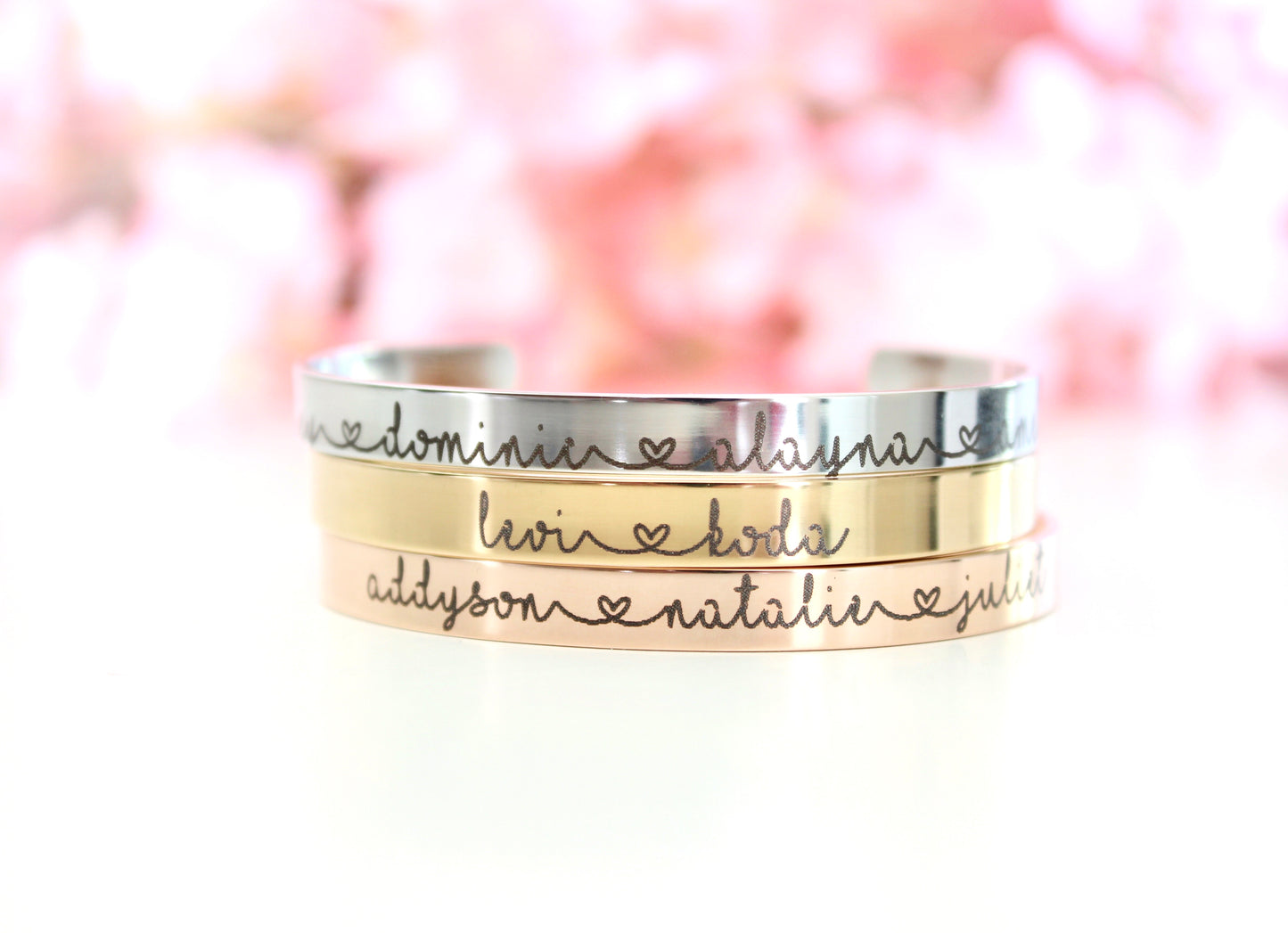 Personalized Engraved Script Name Bracelet