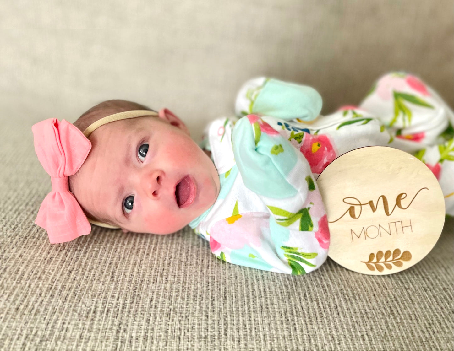 Floral Reversible Monthly Milestone Rounds