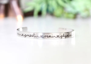 Personalized Engraved Script Name Bracelet